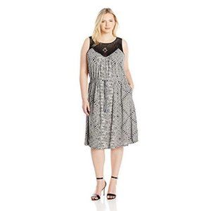 Lucky Brand Black Floral/crochet Dress (725)🦋🔮